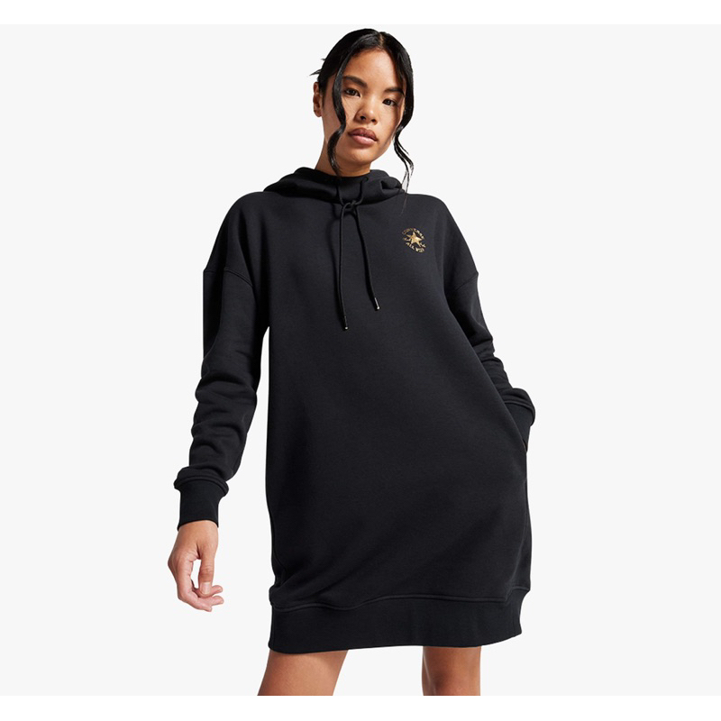 Converse - All Star Shine Hoodie Dress - Black - PRELOVED 