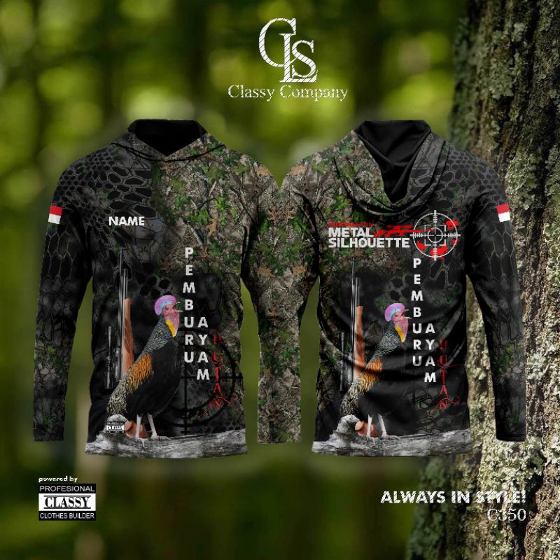 Classy Company Baju Camo | Hoodie Shirt | Motif Pemburu Ayam Hutan