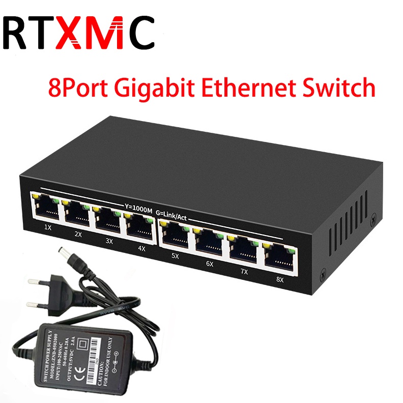 8 Port Gigabit Switch Desktop RJ45 Ethernet Switch 111mbps Lan Hub switch 8 portas Internet y A8O7