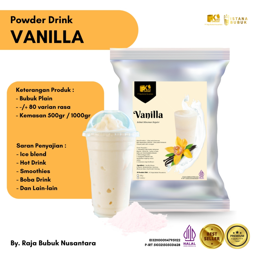 

Bubuk Minuman Vanilla Bubuk Minuman rasa Vanilla Serbuk Minuman Vanilla Powder Drink Vanilla White