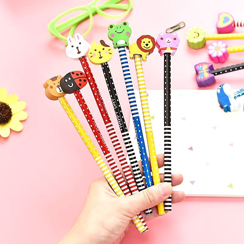 

pensil set penghapus karakter lucu pensil murah pencil pensil anak alat tulis