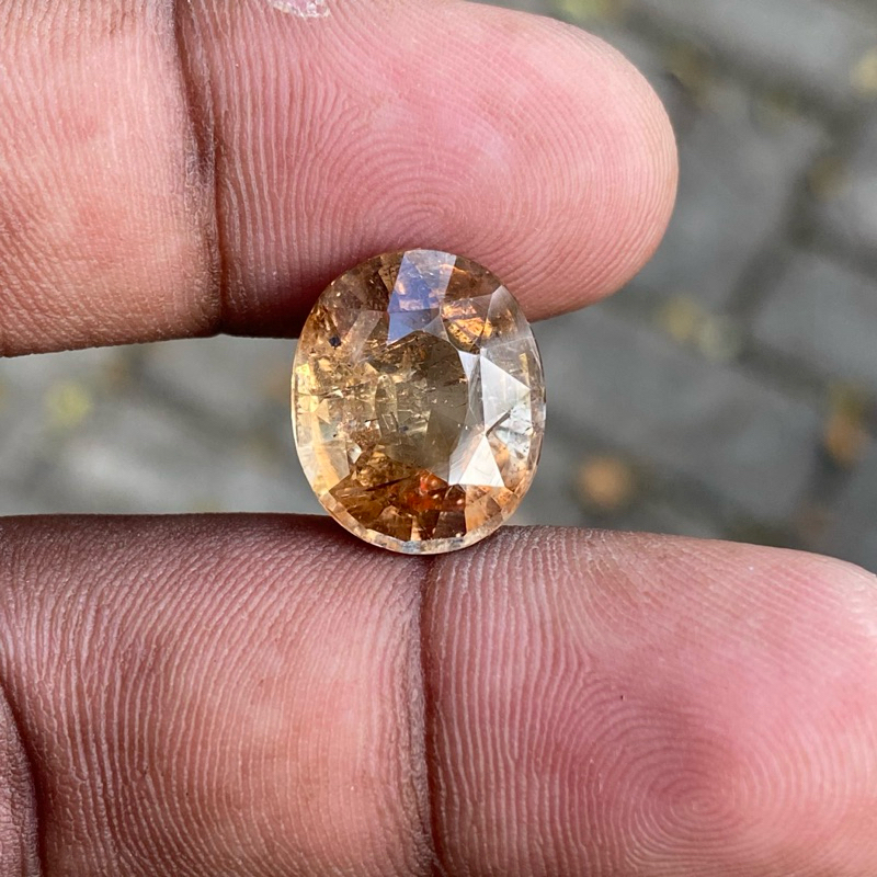 Natural Sherry Topaz Batu Sherry Topaz Asli Batu Topaz CT 11.35 Dim 15x12.5x8