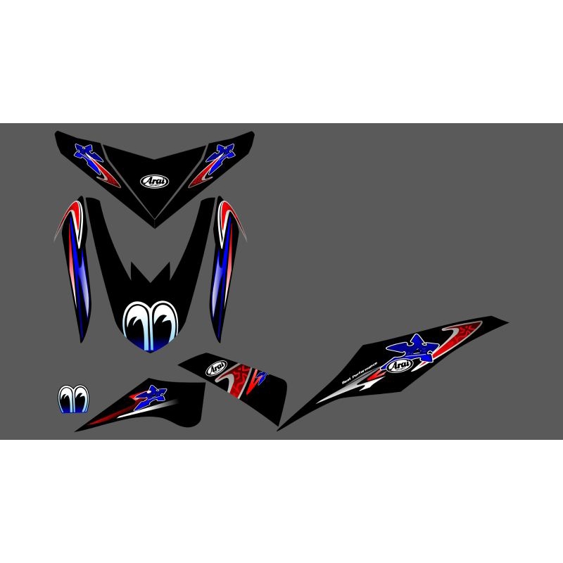 striping transparan Mio M3 custom design arai