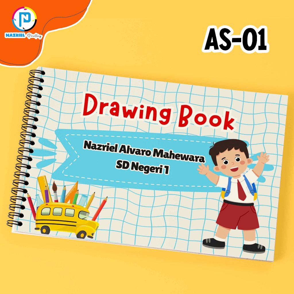 

Buku Gambar Custom A4 Jilid Spiral Sketch Book, Drawing Book Custom Nama