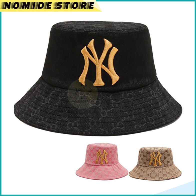 PAKET MEWAH Topi Bucket NY Guci Wanita Cotton Import Premium Anti UV Fashion Korea Kekinian HTO