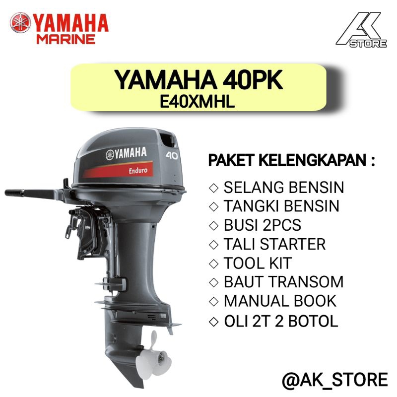 Mesin Tempel Yamaha 40PK 2Tak E40XMHL (KAPSUL)