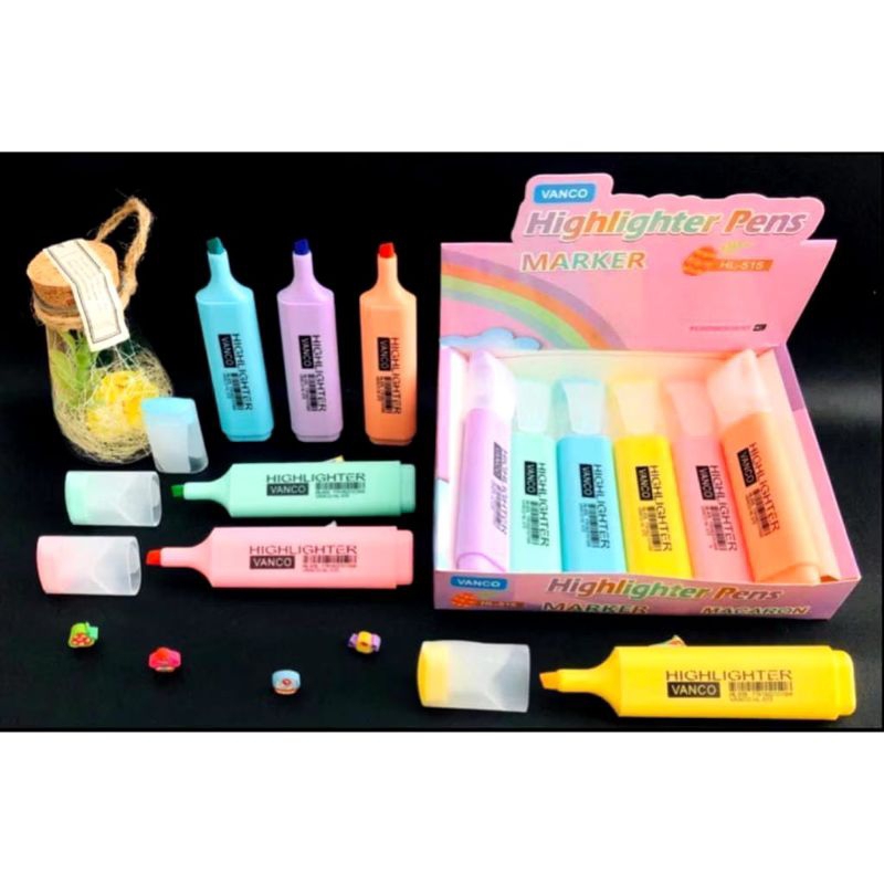 

( Dapat 6 Pcs ) Stabilo Highlighter Set Vanco Warna Pastel HL-515