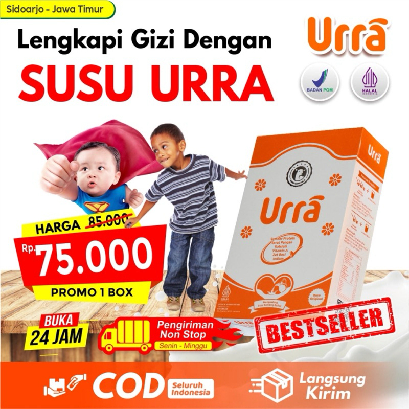 

SUSU URRA Original Susu Penambah Berat Badan Anak | Susu Kambing Saneen Halal BPOM Original 200gram