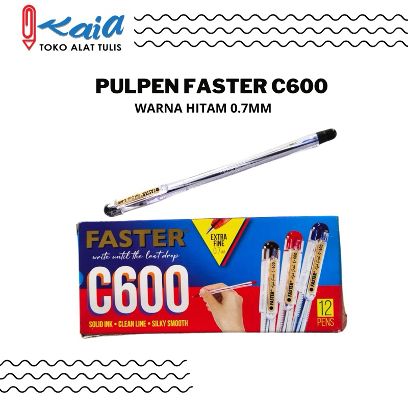 

PULPEN FASTER C600 WARNA HITAM 0.7 MM