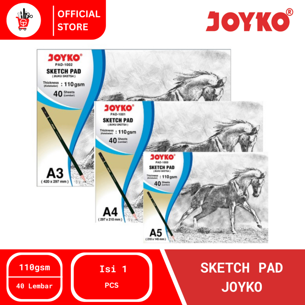 

Buku Gambar | Sketch Pad Joyko A5, A4 & A3 (1 PCS)