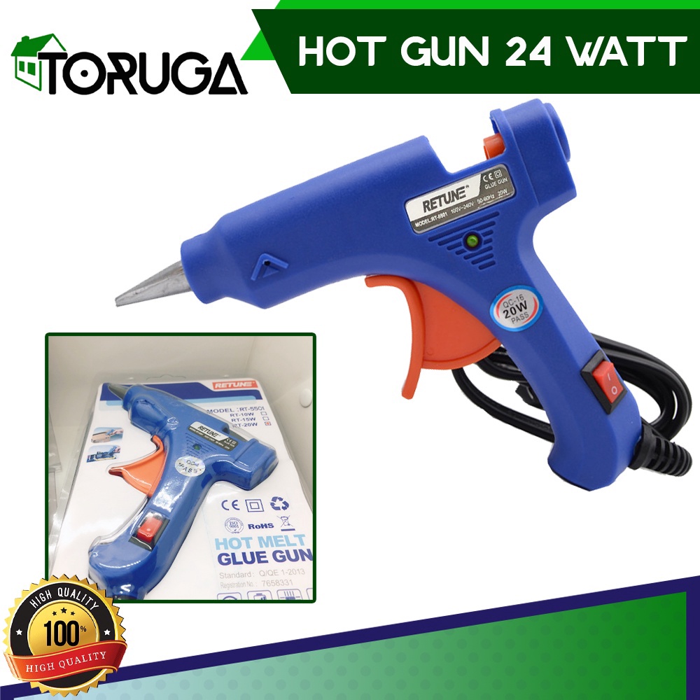 

2 IN 1 HOT GUN 2W RT551 RETUNE ON OFF HIGH QUALITY PISTOL LEM TEMBAK 2 W TIDAK FREE GLUE STICK