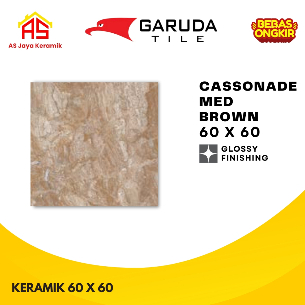 Keramik Lantai I Lantai Granit I 60 x 60 Cassonade Med Brown I Garuda Tile