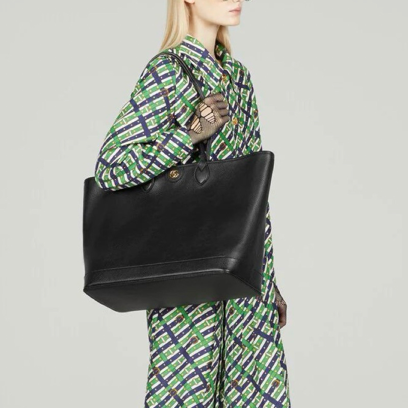 Original Gucci GG Ophidia Large Tote Bag in Pebbled Leather