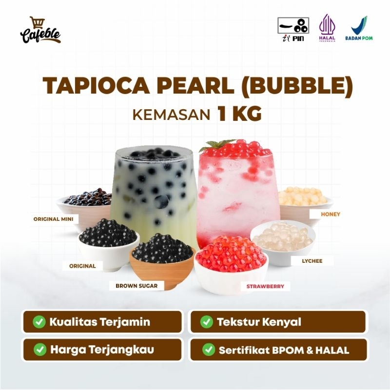 

Tapioca Pearl Bubble Boba Aneka Varian Kemasan 1 kg