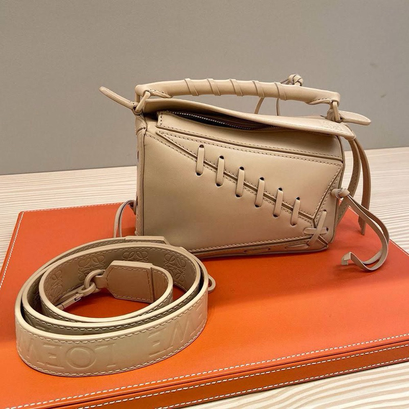 Original Loewe Mini Puzzle Laced Handbag / Crossbody Bag in Smooth Leather