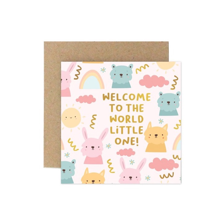 WAH Kartu Ucapan Baby  New Born Card Harvest Baby Wishes  Welcome Girl