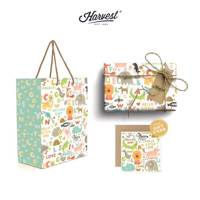 

HANYA DISINI PROMO Paket Paper Bag Kertas Kado Kartu Baby Harvest Wrap Kit Baby Zoo