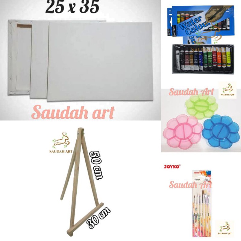 

MURAH MERIAH Paket Lukis Lengkap kanvas 25x35kuaspaletcat air 6mleasel 3x5