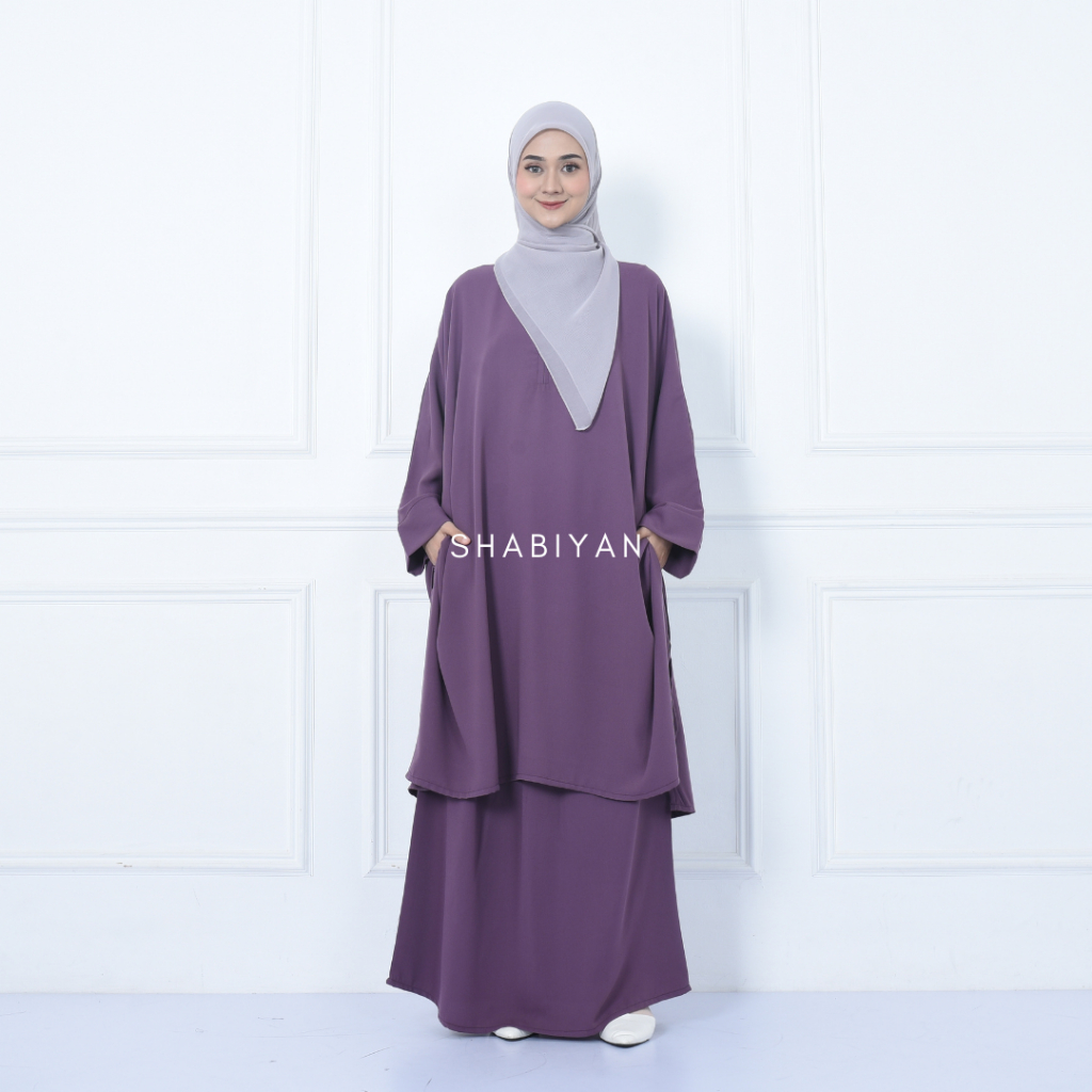 SHABIYAN Setelan Rok Perempuan One Set Tunik Melayu Wollycrape | Jamia 540