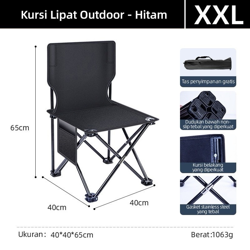 Kos Adventure Kursi Lipat Outdoor / Kursi Lipat Camping Memancing / Folding Chair Portable Serbaguna