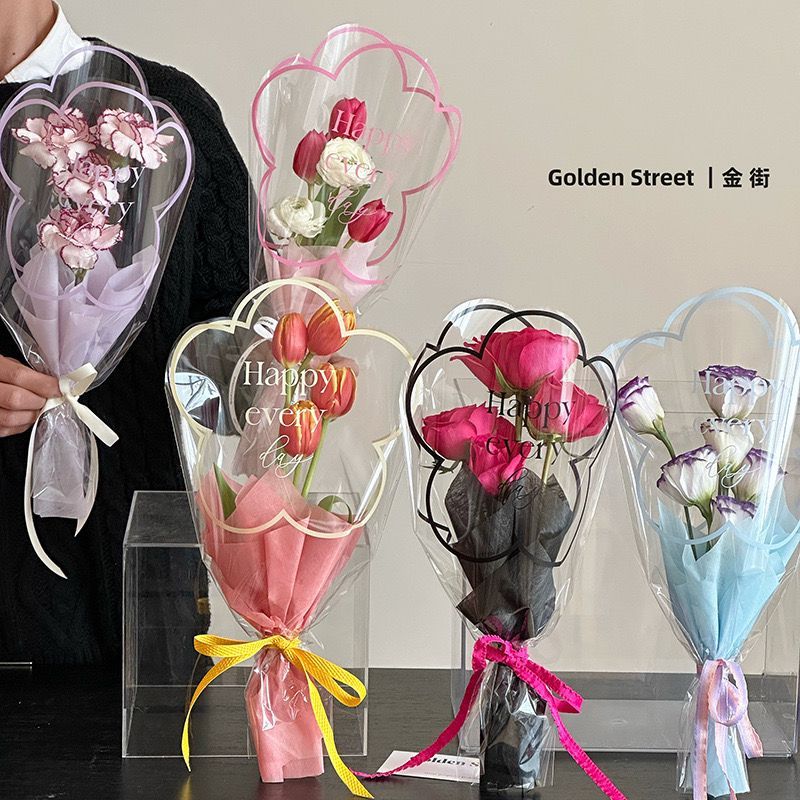 

SUPPLYFLORIST - (ISI 50PCS) PLASTIK PEMBUNGKUS HAPPY EVERY DAY / FLOWER SLEEVE / PEMBUNGKUS BUNGA / PLASTIK BUKET BUNGA