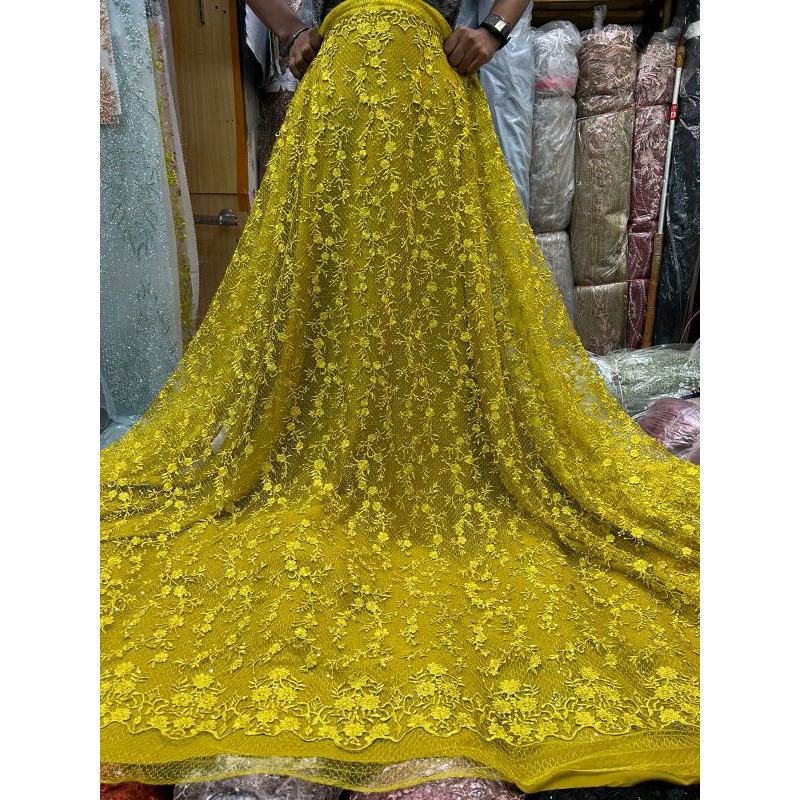 BAHAN/KAIN TILLE SPAIDER FULL BUNGA BORDIR/BORDIR BUNGA KECIL