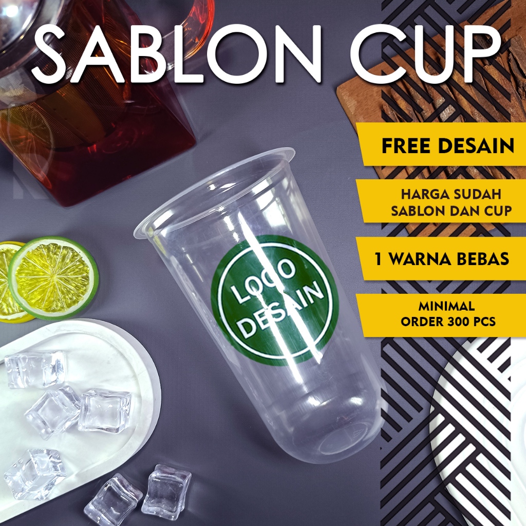 Sablon Cup 18 oz 22 oz Oval U - Merk Euro 9.5 gram