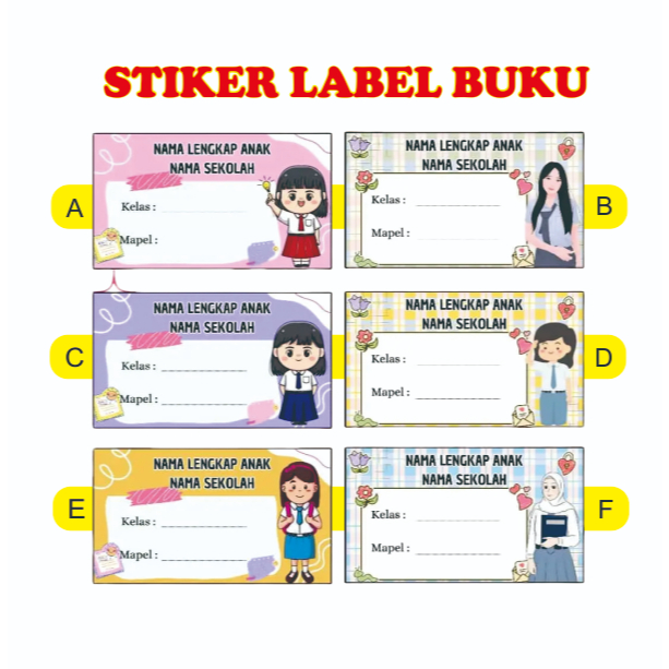 

Stiker Label Buku Pelajaran Custom Nama Anak Nama Sekolahan HVS Print Anti Luntur