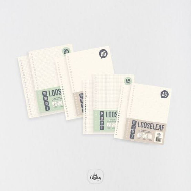 

Loose Leaf INA CREATIVE A5 & B5 Titik / Kotak isi 50
