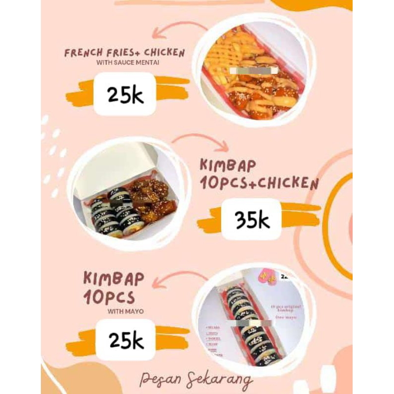 

French Fries + Chicken Kimbab 10 pc + ChickenKimbab 10 pc