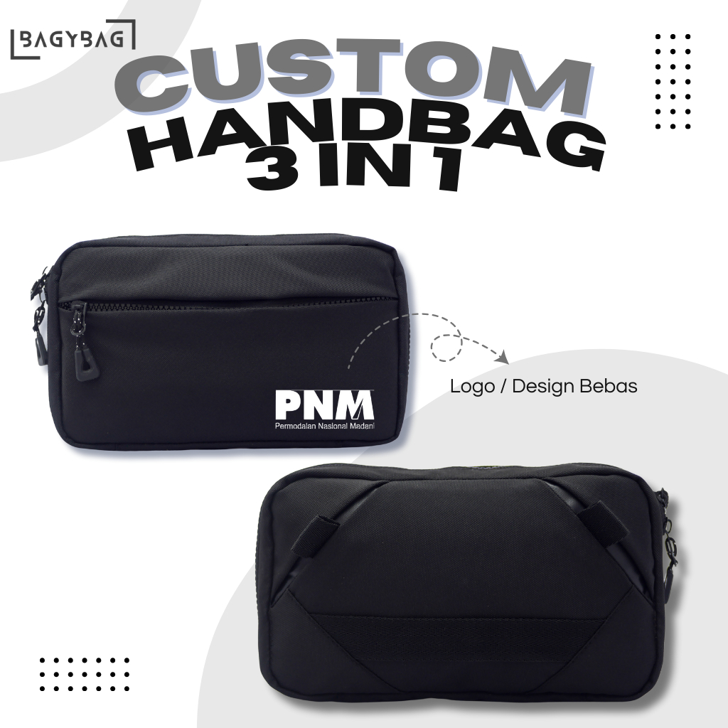 Custom Suka - suka Handbag 3 IN 1 Clutch Bag, Slingbag Kualitas Premium Unisex Pria dan Wanita Elega