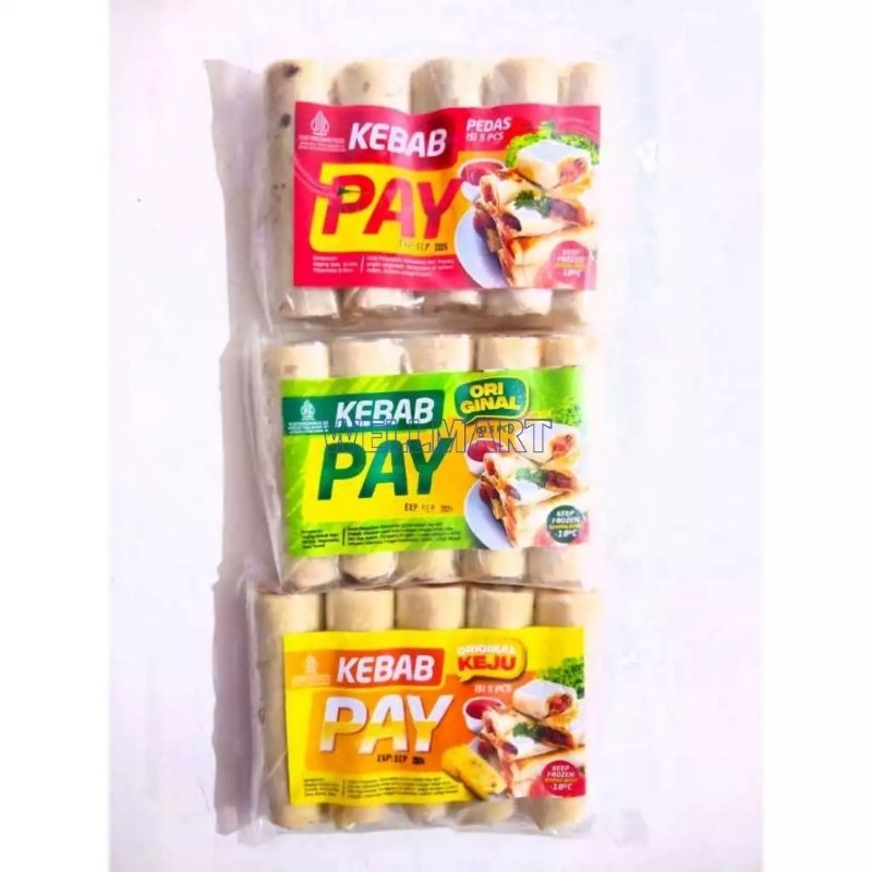 

Pay Kebab Frozen Isi 5 Pcs Kebab Original Pedas Keju Halal