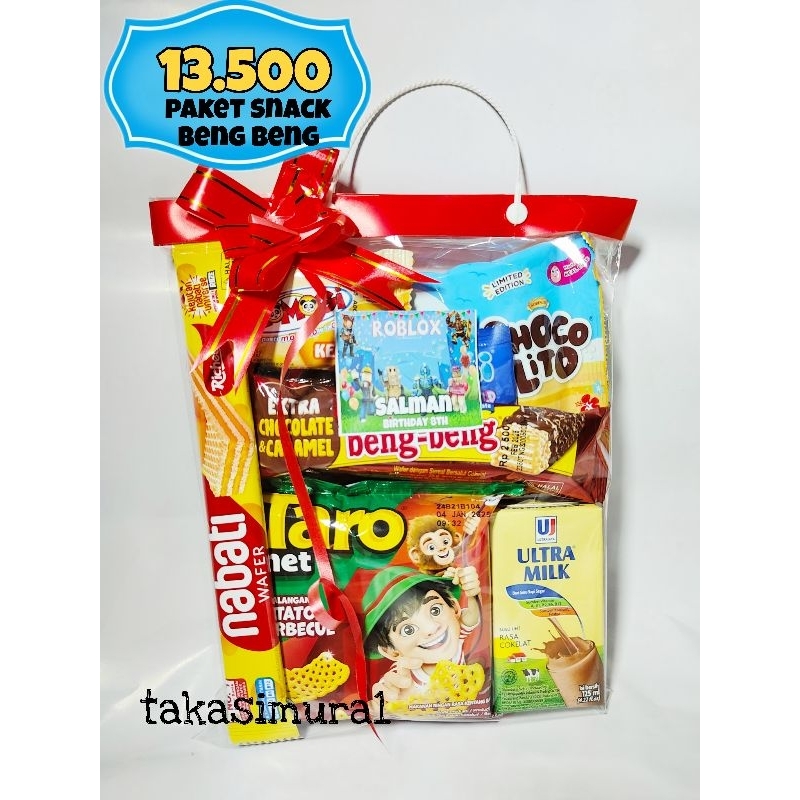 

(READY STOK BISA INSTAN) paket ultah snack anak/bingkisan snack/Parcel ultah anak.