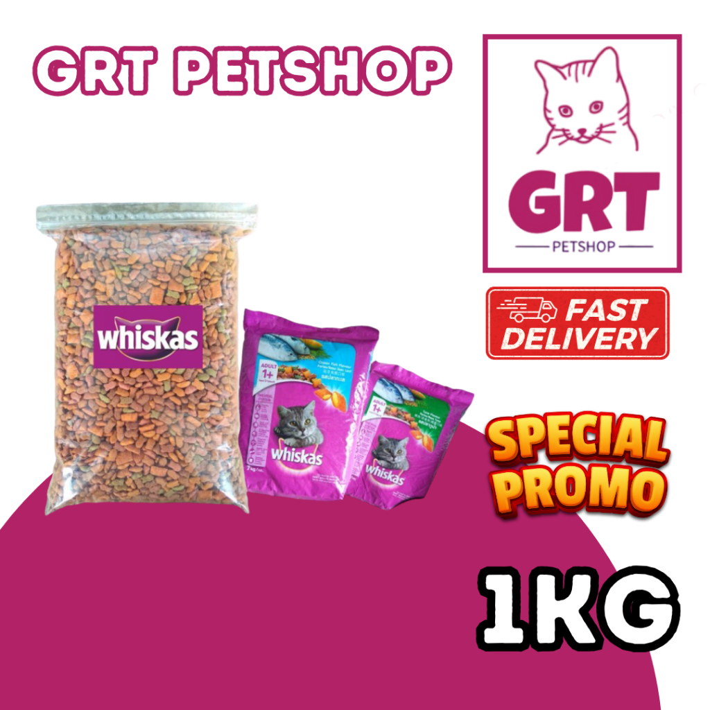 whiskas repack 1kg makanan kucing kering whiskas