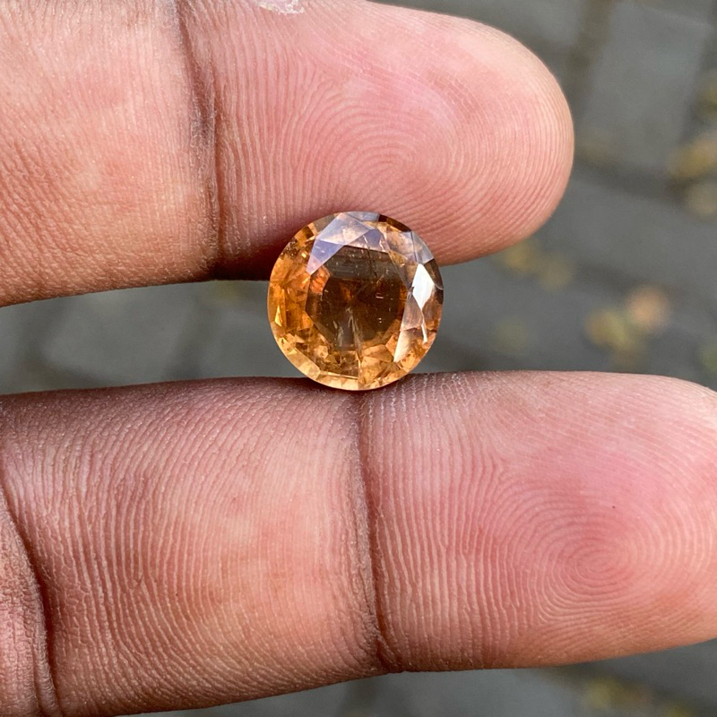 Natural Sherry Topaz Batu Sherry Topas Asli Batu topaz Dim 11mm CT 5.55