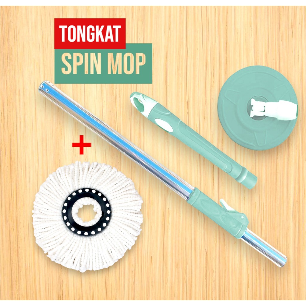 Viling Store - Tongkat Pel dan Kain Pel Dengan Diameter 16.5cm Refill Kain Pel / Set Kepala Spin Mop