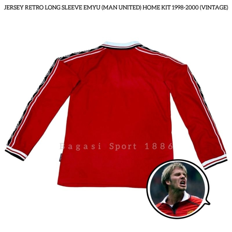 Jersey Baju Bola Long Sleeve Man Unaited Retro Lawas Home Kit Kandang LS Panjang Longsleeve 1998 199