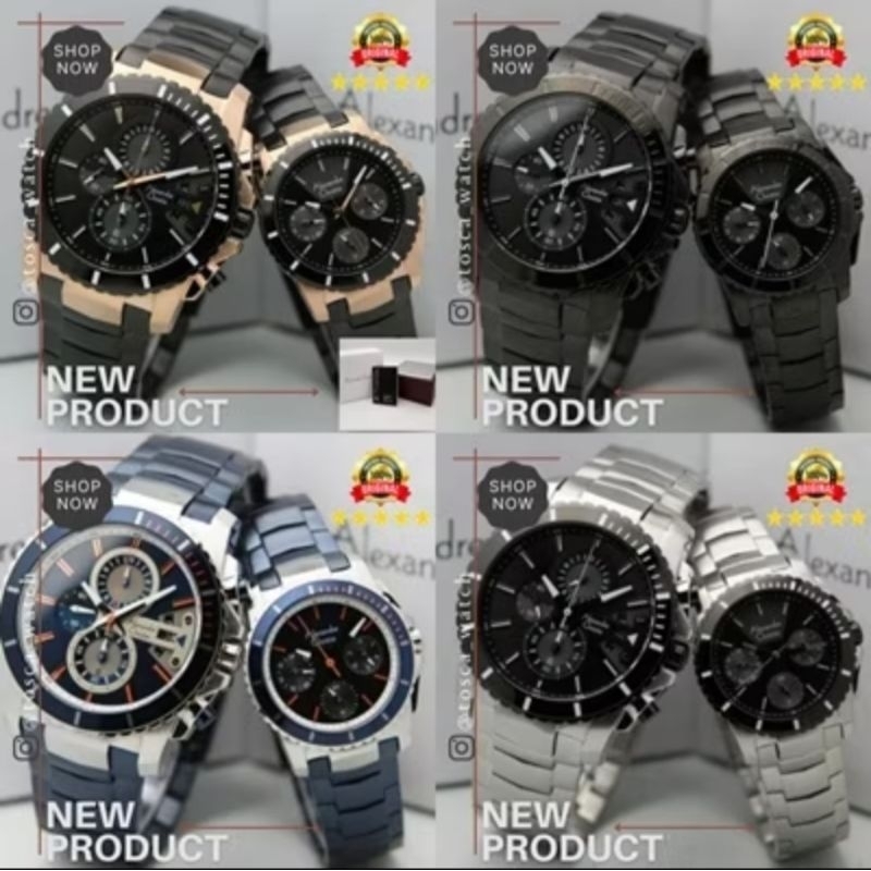Jam Couple Alexandre Christie Couple Kode 6141 dan 6455