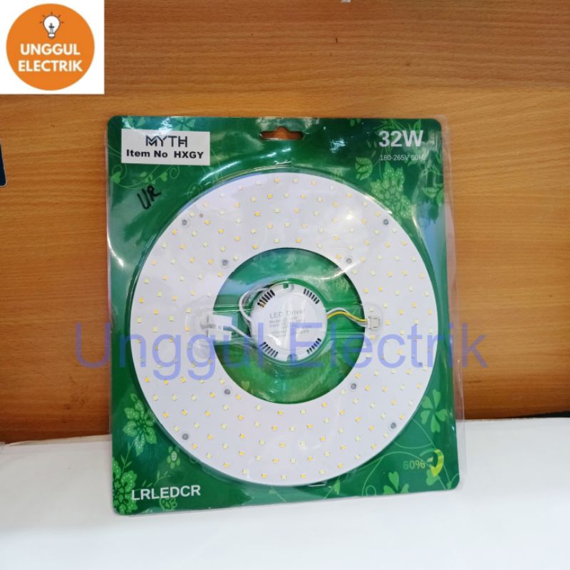 Lampu modul 32 watt 3 warna isi lampu baret ring LED hias 220 volt