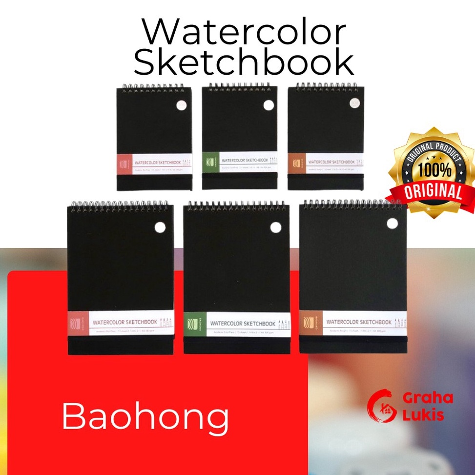

KODE U9T3 Baohong Watercolor Sketchbook Academy Spiral Cotton 3gsm