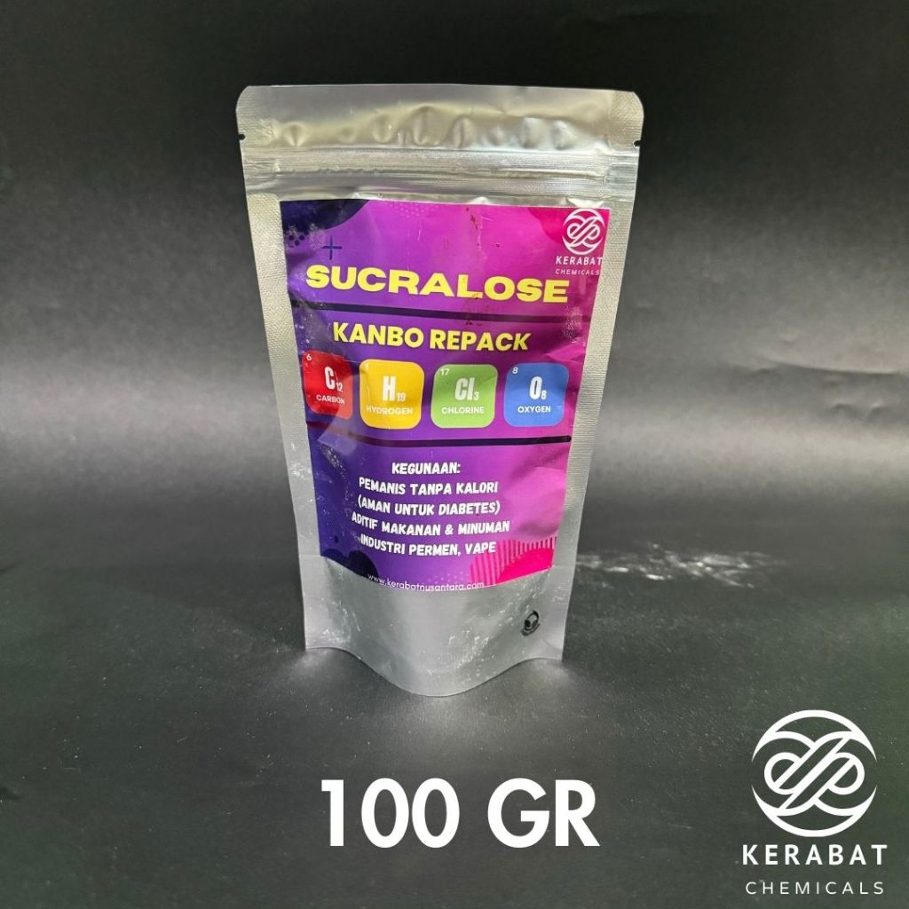 

100 Gram Sukralosa Bubuk Kanbo Sucralose Repack Pengganti Gula