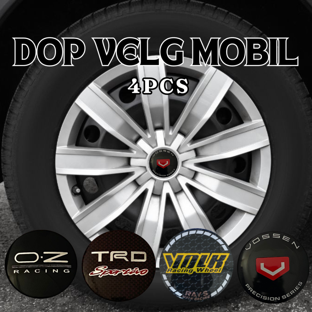 4CS STIKER DOP TUTUP VELG MOBIL EMBLEM DOP VELG MOBIL