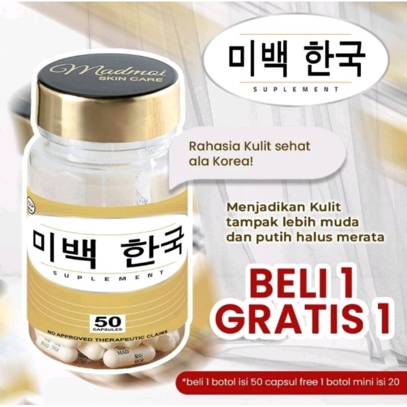 READY NEW Korean Whitening New Madmoisha Madmoiselle isi 50 kapsul Ori TERMURAH PEMUTIH TERBAIK