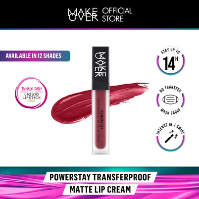 MAKE OVER POWERSTAY TRANSFERPROOF MATTE LIP CREAM | MAKE OVER LIP CREAM | MAKE OVER TRANSFERPROOF