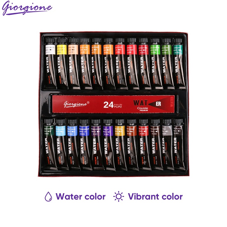 

Giorgione Watercolor Paint Set Paket Cat Air 1224 Warna 12mlbotol KODE G4E7