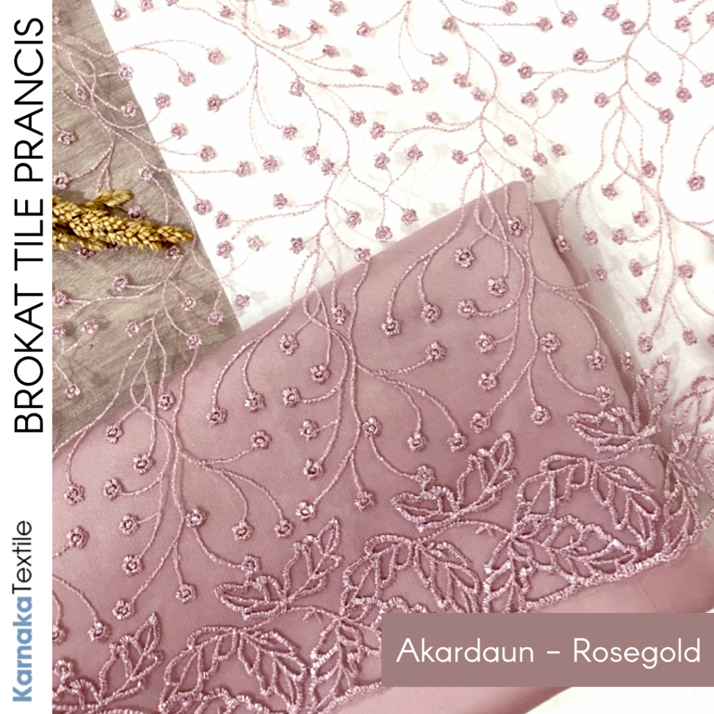 Gt meter Kain Brokat Brukat Tile Prancis Bahan Kebaya Motif Akar Daun Bahan Modern Kebaya, Hijab,