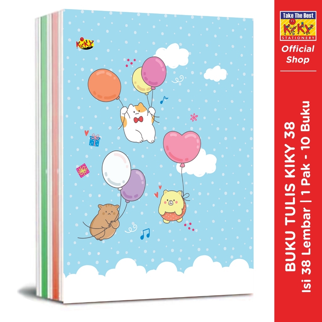 

KIKY Buku Tulis 38 Lembar - 10 Buku / Motif Random