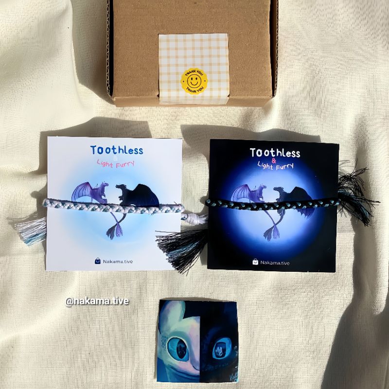 [NEW] Toothless & Light Furry Couple Bracelet | Gelang Tali | Gelang Kepang | How to train your drag