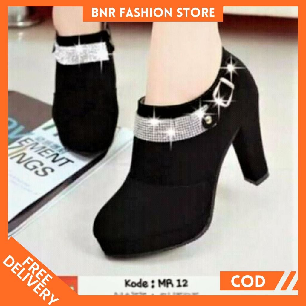 Sepatu Boots Pantople Wanita  Suede Ootd Vintage Modern MR 12