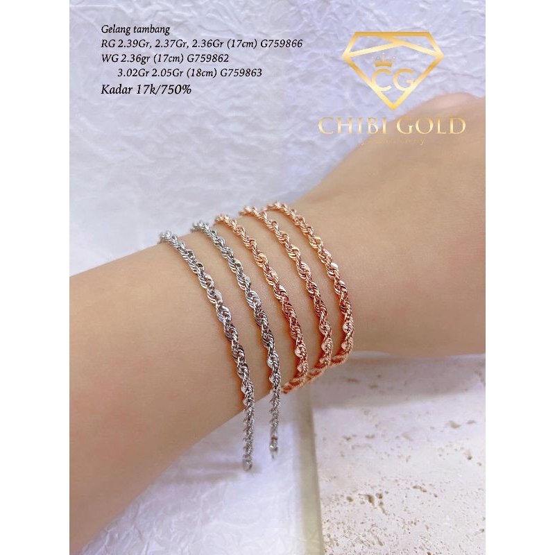 CHIBI GOLD - Gelang tangan Tambang emas 750 dan 700
